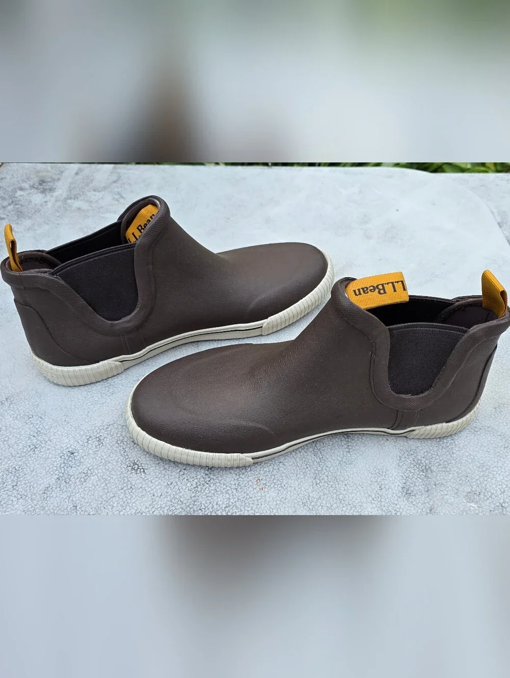 L.L.Bean Brown Chelsea Rain Boots Waterproof Slip On